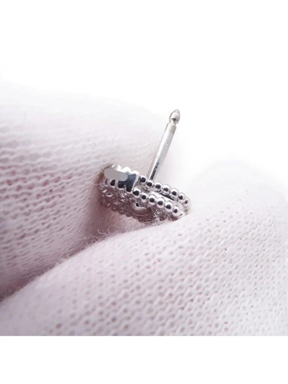 Van Cleef & Arpels Earrings Sweet Alhambra Diamond Total 18k White Gold